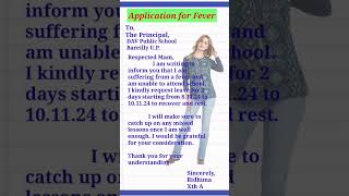 Leave Application for fever  Leave Application  Sick Leave shorts application ytshorts [upl. by Newbold468]