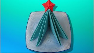 Pliage 🍽 des serviettes  🎄 Sapin de Noël 🌲 facile [upl. by Gee]