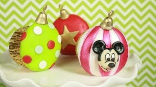 Mickey Mouse Christmas Ornament Cupcakes Howto12 Days of Christmas [upl. by Ahtebbat]