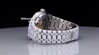 Top Model Moissanite Iced Out Watch Stainless Steel  Millennium Jewelery moissanite hiphop [upl. by Luanni102]