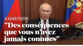 Vladimir Poutine annonce une quotopération militairequot en Ukraine et menace les Occidentaux [upl. by Gessner]