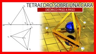 🧐 TETRAEDRO apoyado en una cara💥 Poliedros dibujo técnico [upl. by Minny]