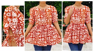 Tunic Top Cutting And Stitching In Very Simple Steps  Easy Tutorial [upl. by Bessie]