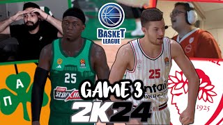 Panathinaikos  Olympiakos  Game 3  Basket League Finals 202324  PCBASKET 2K24 [upl. by Oibaf]