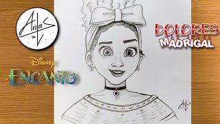 How To Draw Dolores From Encanto Easy  Encanto Sketch Tutorial [upl. by Anikes37]