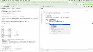 2373 Largest Local Values in a Matrix [upl. by Hsinam]