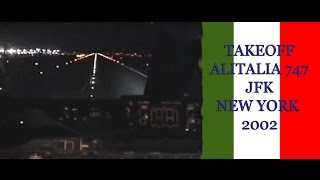 TAKEOFF ALITALIA 747 JFK NEW YORK Cockpit Pov 2002 Primo Comandante Roberto Giorgi [upl. by Nyrol596]