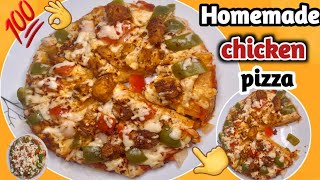 chicken pizza recipe at home 💞💞  chicken pizza recipe without oven 🥰 🥰 chicken pizza recipe👌👌👌👌💯 [upl. by Enytsuj]