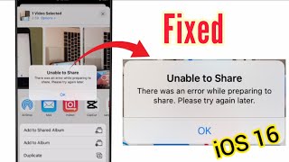 Unable to ShareFixedunable to share There was an error while preparing to sharePlease try later [upl. by Cram]