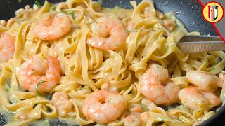 The Best Shrimp Pasta with Garlic amp Parmesan [upl. by Yntirb]