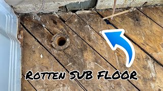 ROTTEN SUBFLOOR  TOILET NEARLY FELL THROUGH [upl. by Roderica]