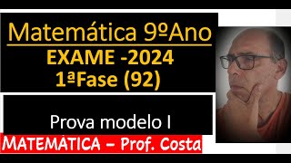 Exame Matemática 9º Ano 2024  1ª Fase Prova Modelo I [upl. by Nylyram]