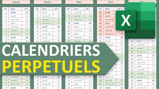 Calendrier annuel et perpétuel avec Excel [upl. by Eshman318]