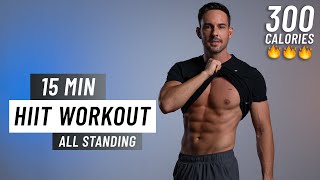 15 Min Fat Burning HIIT Workout  ALL STANDING  No Equipment No Repeat [upl. by Stich]