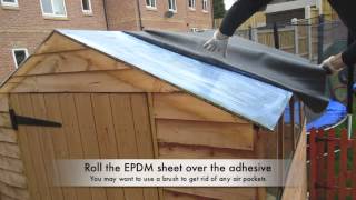 How to Install Firestone EPDM Rubber Roofing on a Shed Roof [upl. by Aciemaj]