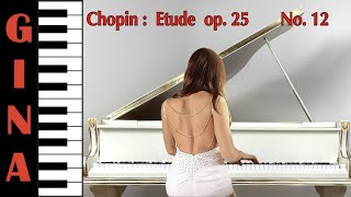 Etüde Op 25 Nr 12 quot Ocean quot  Frédéric Chopin  Piano by Gina [upl. by Mali]