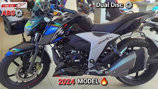 FINALLY 2024 TVS Apache RTR 160 4V Black EDITION NEW BS7 Model Onroad Price With Full Detail Review [upl. by Vanthe]