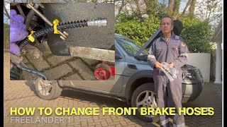 How to Change Front Brake hoses  Freelander1 [upl. by Dollie442]