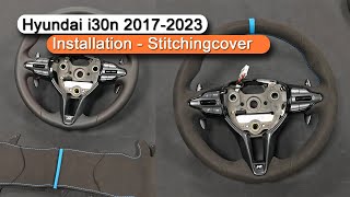 Hyundai i20 i30 N Line Elantra 20172023 Steering Wheel Cover Installation Stitchingcover [upl. by Nosam]