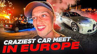 IS THIS EUROPES CRAZIEST CAR MEET  POLICE DRIFTING MULTIPLA BMW HITS PEOPLE AND MORE [upl. by Nehgaem156]