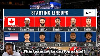 JOEL EMBIID TEAM USA VS CANADA REACTION [upl. by Ettenaj]