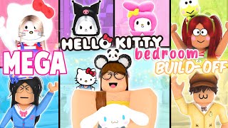 MEGA Hello Kitty Bedroom BuildOff CHALLENGE Panda Vs 6 FANS [upl. by Thorn823]