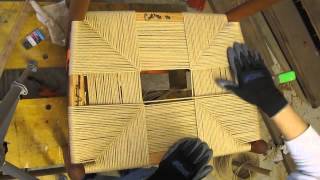 Part 3  Weave A Danish Paper Cord Seat  Infill Pattern wTips [upl. by Norse]