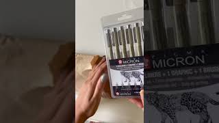 Unboxing pigma Micron pen micronpen micronpens pigmamicronpen [upl. by Eittam]