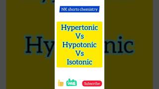 Hypertonic hypotonic isotonic solution  Hypertonic hypotonic isotonic nkshortschemistry shorts [upl. by Ntsuj]