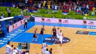 Highlights SerbiaLatvia EuroBasket 2013 [upl. by Xirdnek]