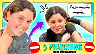 ¡ME HAGO 5 PIERCINGS en UN DÍA 😱 ¿Se enfadará mi MADRE 😡 Daniela se HACE UN PIERCING sin PERMISO 🤩 [upl. by Kurt]