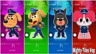 Sheriff Labrador Ai🤖 Version 🆚 Police Officer 🆚 Sheriff Papillon 🎶 Tiles Hop EDM Rush Coffin Dance [upl. by Haroun]