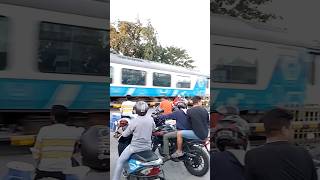 Train Running Through Level Crossing [upl. by Eentruok191]