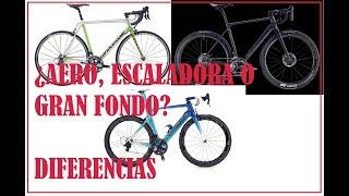 TIPOS DE BICICLETA DE CARRETERA  ¿AERO ESCALADORA O GRAN FONDO [upl. by Healy]