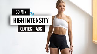 30 MIN KILLER HIIT GLUTES AND ABS Workout  With Weights  Home Workout for a Stronger Booty amp Core [upl. by Dawes]