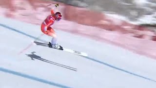 Corinne Suter knee injury  2024 Cortina dAmpezzo ITA FIS Alpine Ski World Cup Downhill [upl. by Kirrad286]