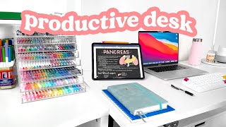 my new productive desk setup tour 🌟 [upl. by Haggi]