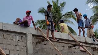 Bringing the roof trusses upPhilippine provincehouse building [upl. by Craggie722]