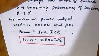 4 Output power amp Efficiency of two cavity klystron amplifier [upl. by Eatnuhs]