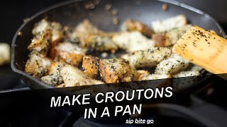 How To Make Croutons On The Stove In A Pan [upl. by Nosloc]