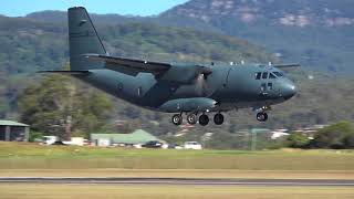 RAAF Alenia C27J Spartan Display Wings Over Illawarra Airshow 2018 [upl. by Nissy972]