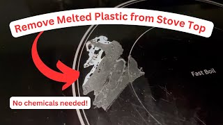 Remove Melted Plastic from Stove Top without Cleaner or Chemicals  Clean Glass Stove Top Stains [upl. by Yort88]