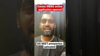 Centac Puducherry MBBS application OPEN shorts [upl. by Etsyrk]