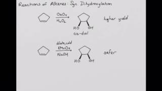 CHEM 220 Reactions of Alkenes Syn Dihydroxylation [upl. by Innavoig21]