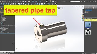 how to make a tapered pipe tap on a cylindrical surface  solidworks hole wizard [upl. by Geirk]