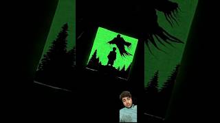 Painting using glow glow paint🎨 dark harrypotter painting viralvideo shorts [upl. by Ecirpac884]