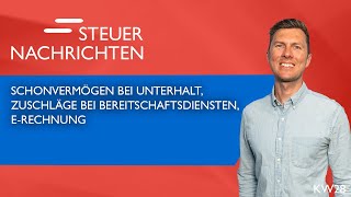 Schonvermögen Zuschläge bei Bereitschaftsdiensten ERechnungen  Steuernachrichten Update 2824 [upl. by Aicila]