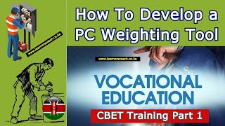 How To Develop a PC Weighting Tool  CBET Training Part 1 [upl. by Eniak]