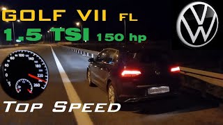 VW GOLF VII FL 2020 15 TSI 150 hp Acceleration amp Top speed [upl. by Ivz]