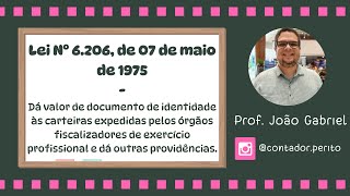 Lei 620675  Dá valor de documento de identidade às carteiras do CRC e outras COMENTADA [upl. by Llimaj]